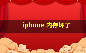 iphone 内存坏了